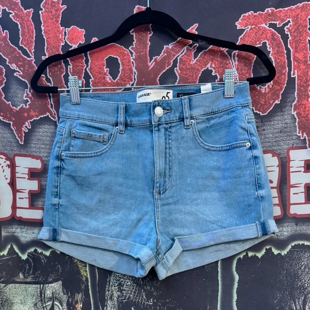 Garage Clothing Blue High Waisted Jean Shorts